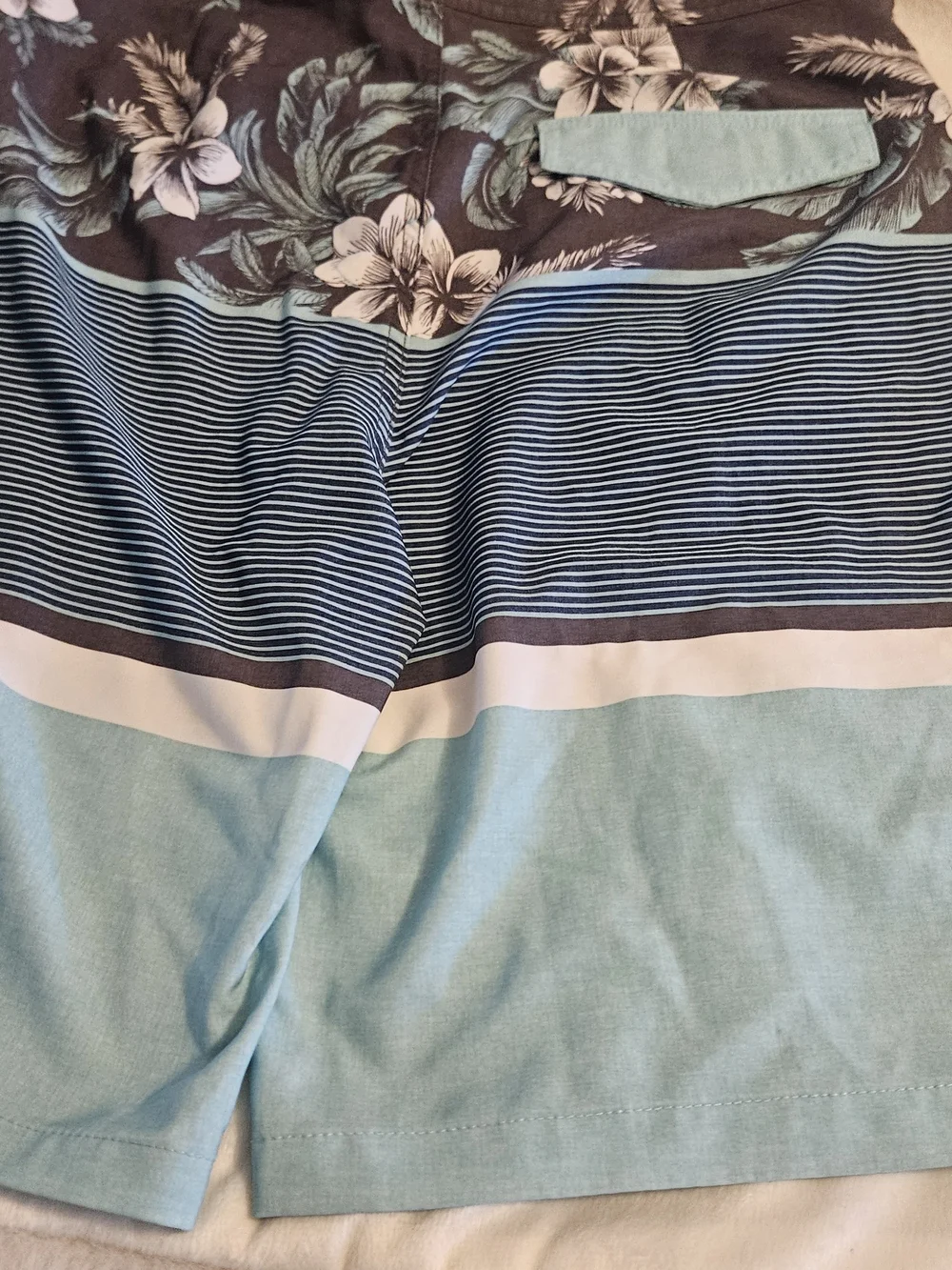 Goodfellow & Co Aqua Blue & Red and Light Gray Swim Trunks